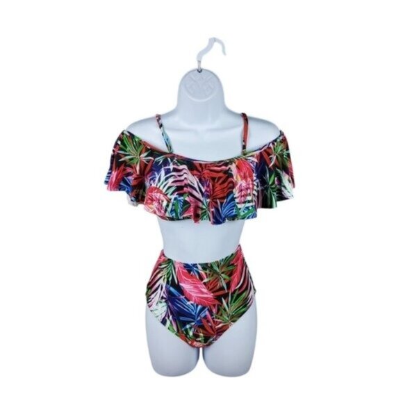 Tropical Off-Shoulder Bikini Set XXL - Picture 1 of 5